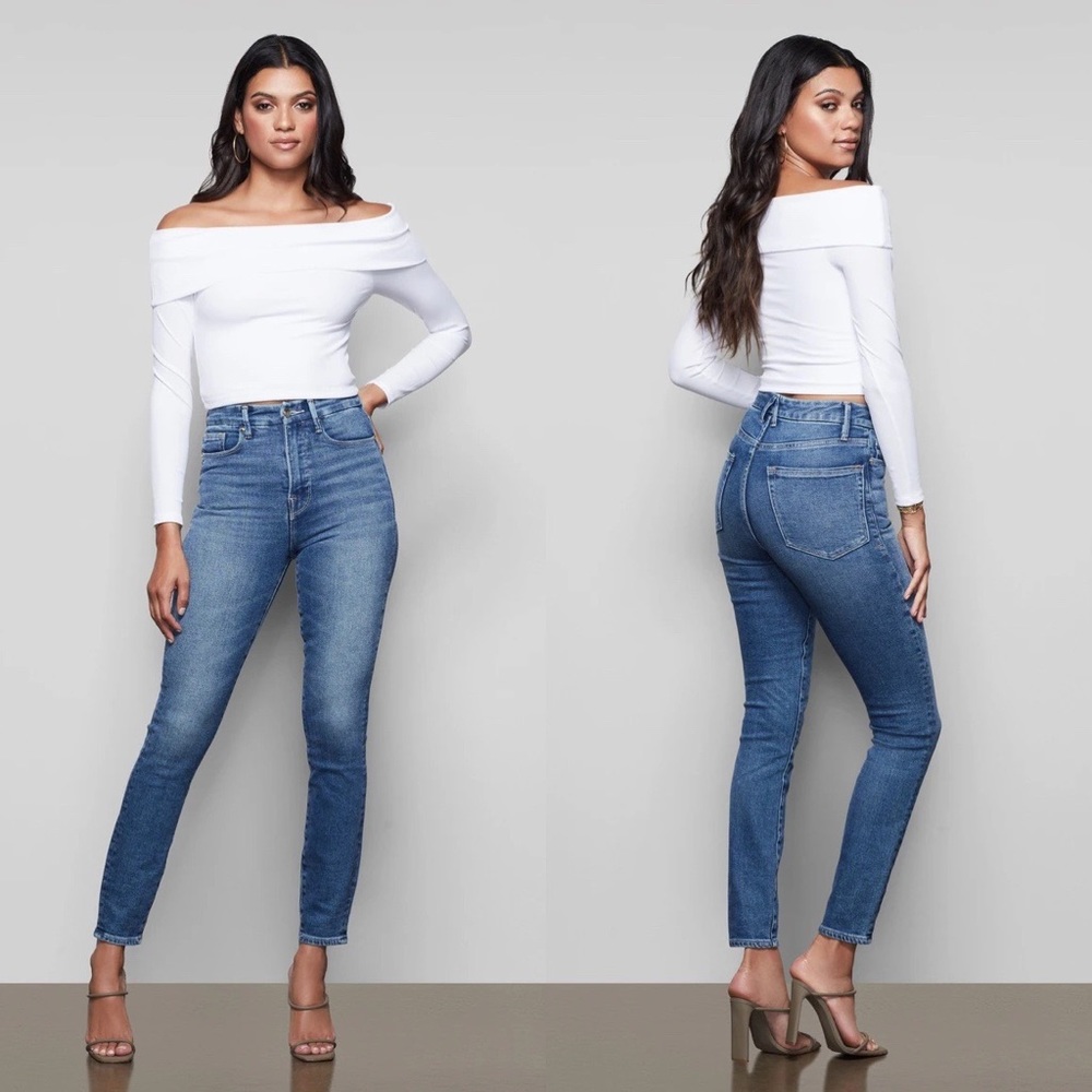 Good American The Good Curve Skinny Blue Jeans Size 2/26